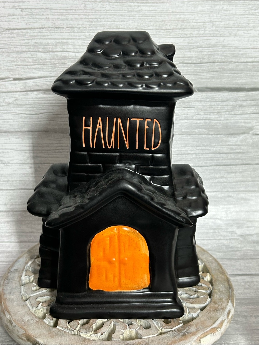 Rae Dunn Haunted Black Ceramic Decorative House